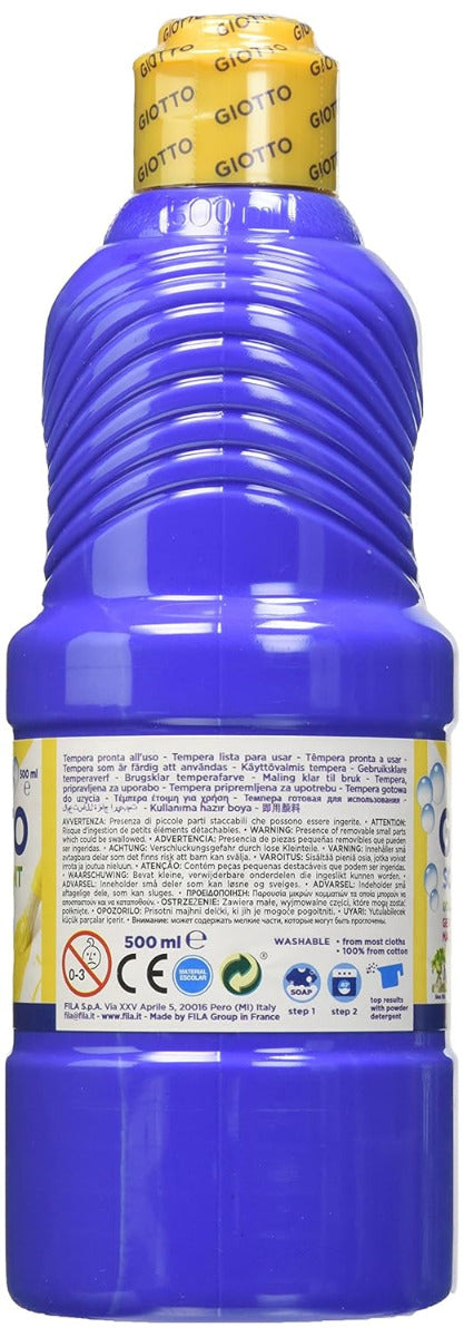 Buy Giotto Tempera School Paint Washable Blue 500ml | Yallatoys.com