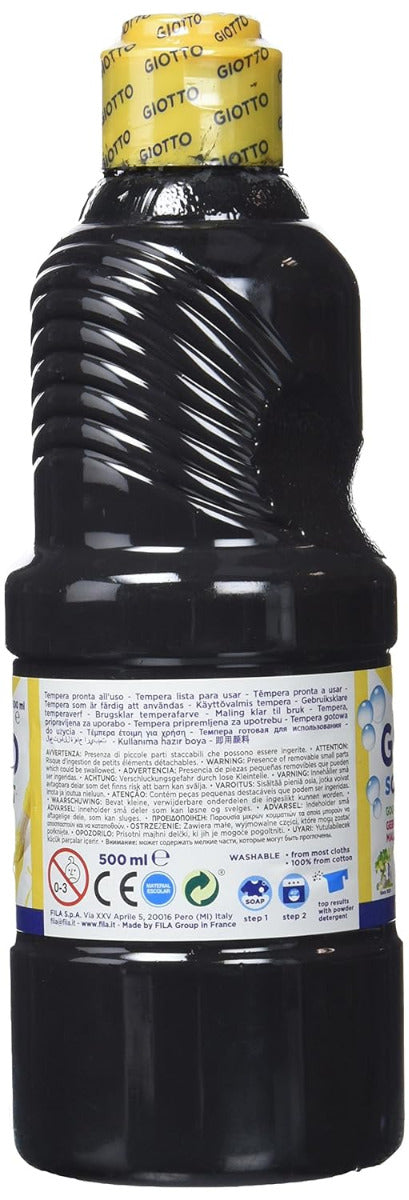Buy Giotto Tempera School Paint Washable Black 500ml | Yallatoys.com
