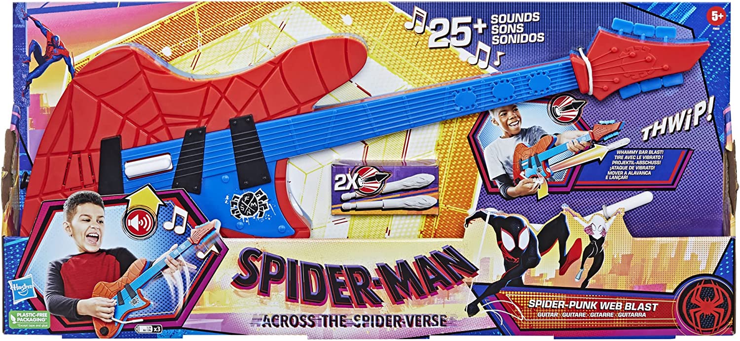 Buy Spider Man Marvel Across The Spider Verse Spider Punk Web Blast Toy Guitar | Yallatoys.com