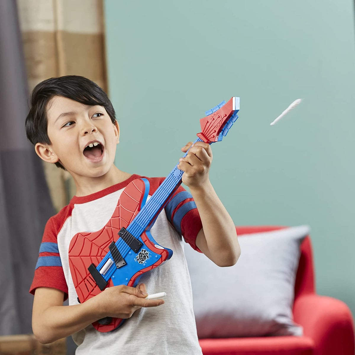 Buy Spider Man Marvel Across The Spider Verse Spider Punk Web Blast Toy Guitar | Yallatoys.com
