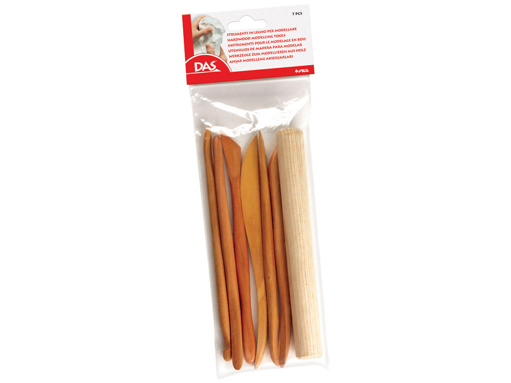 Buy Das Clay Wooden Spatulas Blister Card 7pcs | Yallatoys.com