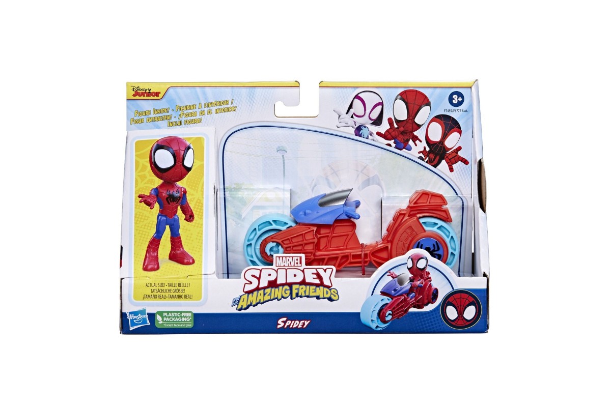 Buy Spidey and His Amazing Friends Spidey Action Figure with Toy Motorcycle | Yallatoys.com
