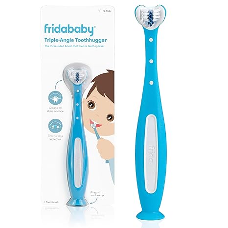 Frida Baby Triple Angle Tooth hugger Training Toothbrush For Toddler Blue Frida Baby Yallatoys