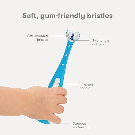Frida Baby Triple Angle Tooth hugger Training Toothbrush For Toddler Blue Frida Baby Yallatoys