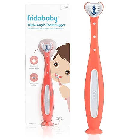 Frida Baby Triple Angle Tooth hugger Training Toothbrush For Toddler Pink Frida Baby Yallatoys