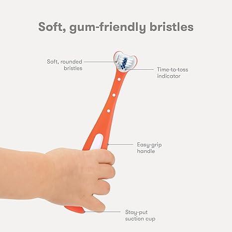 Frida Baby Triple Angle Tooth hugger Training Toothbrush For Toddler Pink Frida Baby Yallatoys