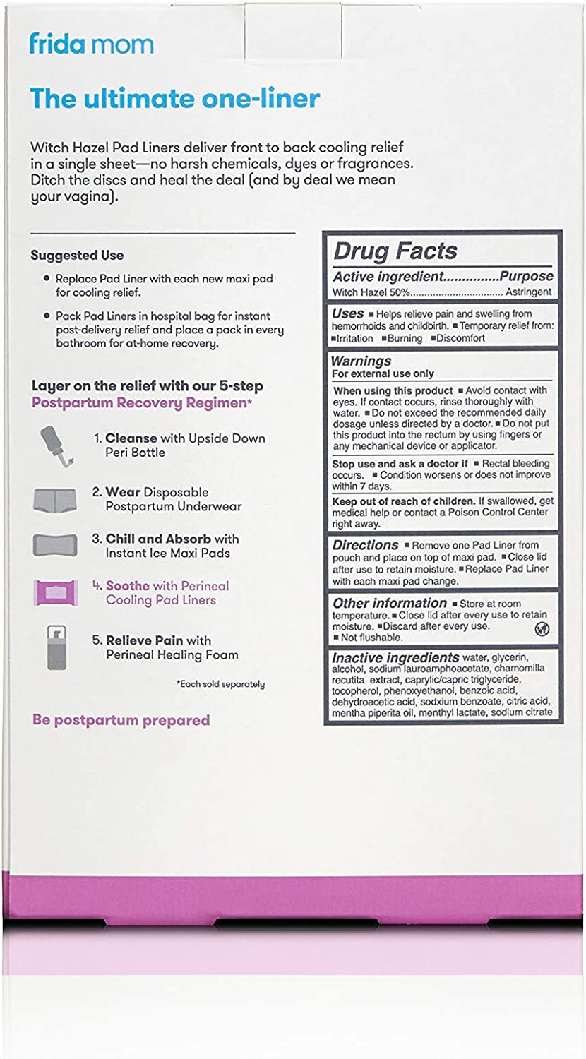 Frida Mom Witch Hazel Perineal Cooling Pad Liners By Frida Frida Mom Yallatoys