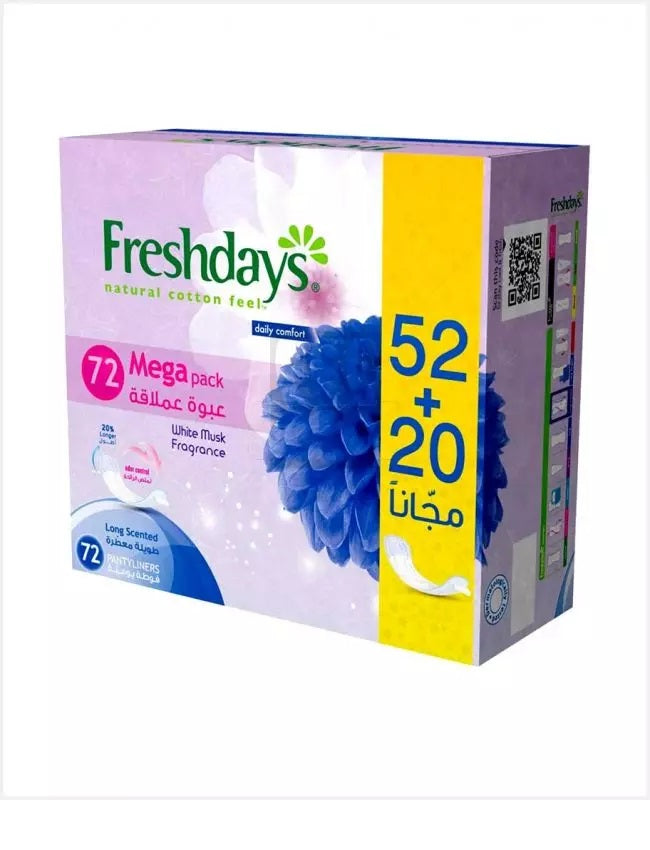 Freshdays Long Scented Pantyliners Mega Pack 72Pcs Freshdays Yallatoys