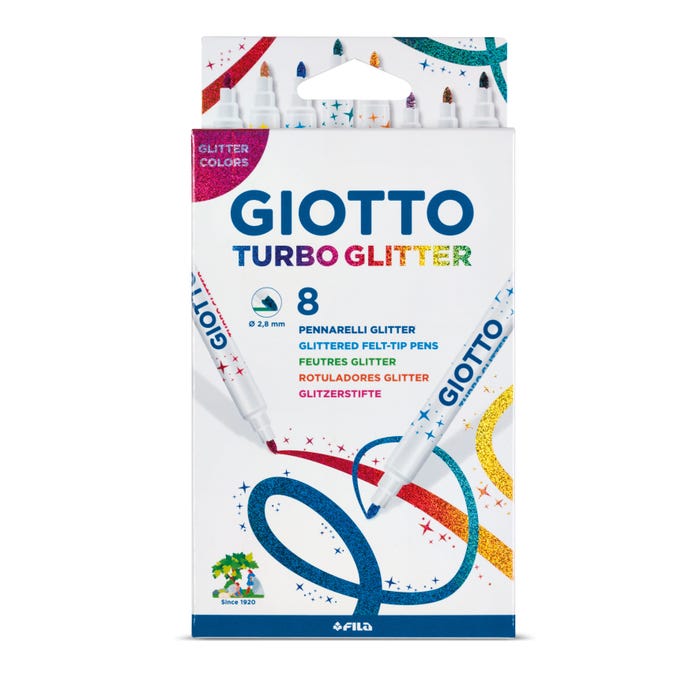 Buy Giotto Turbo Glitter Felt Tip Marker Glitter Set Of 8pcs | Yallatoys.com