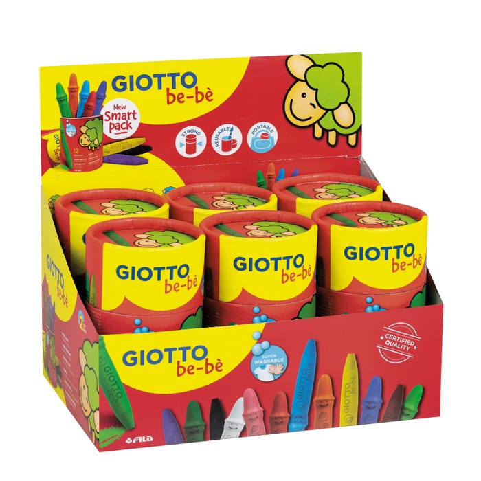 Buy Giotto Be-be Wax Crayon Large Set Of 12 | Yallatoys.com