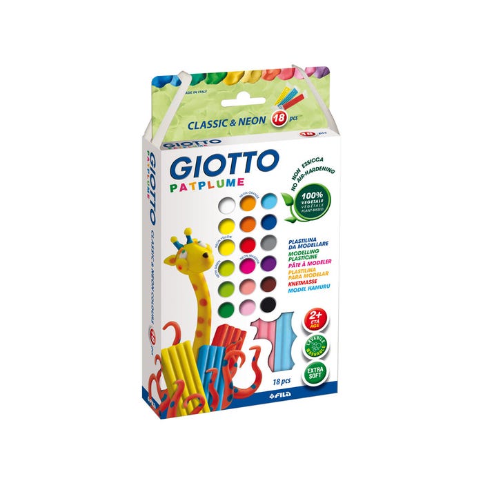 Buy Giotto Patplume Plastilina 18x20g Classic & Neon Colors | Yallatoys.com