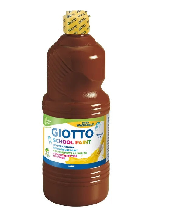Buy Giotto Tempera School Paint Washable Brown 1000ml | Yallatoys.com