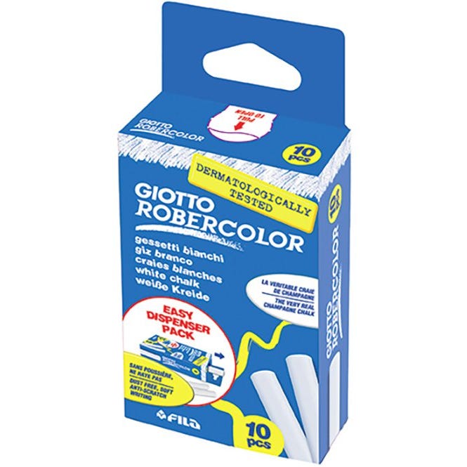 Buy Giotto Chalk White Robercolor Hangable Box 10pcs | Yallatoys.com