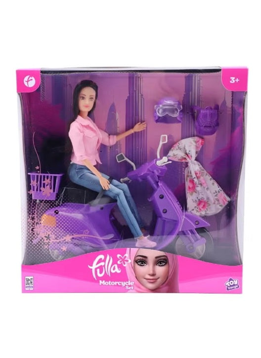 Buy Fulla Doll in Casual Outfit 30cm with Purple Motorbike Playset | Yallatoys.com