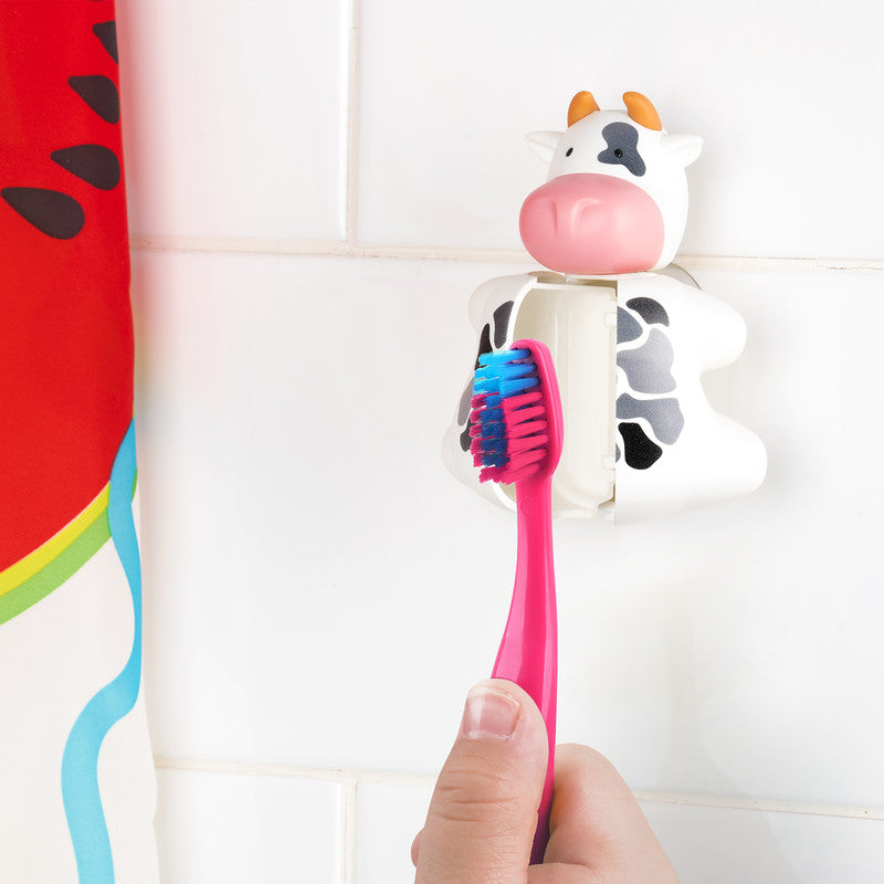 Flipper Fun Animal Cow Toothbrush Cover and Toothbrush Combo Pack Flipper Yallatoys