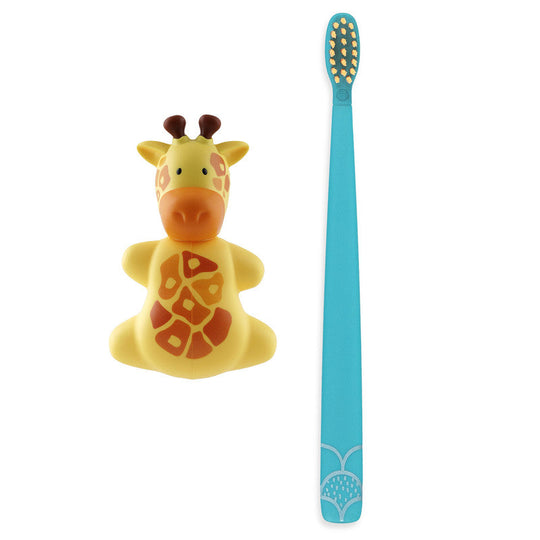 Flipper Fun Animal Giraffe Toothbrush Cover and Toothbrush Combo Pack Flipper Yallatoys