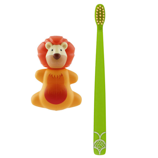 Flipper Fun Animal Lion Toothbrush Cover and Toothbrush Combo Pack Flipper Yallatoys