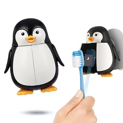 Flipper Fun Animal Penguin Toothbrush Cover and Toothbrush Combo Pack Flipper Yallatoys