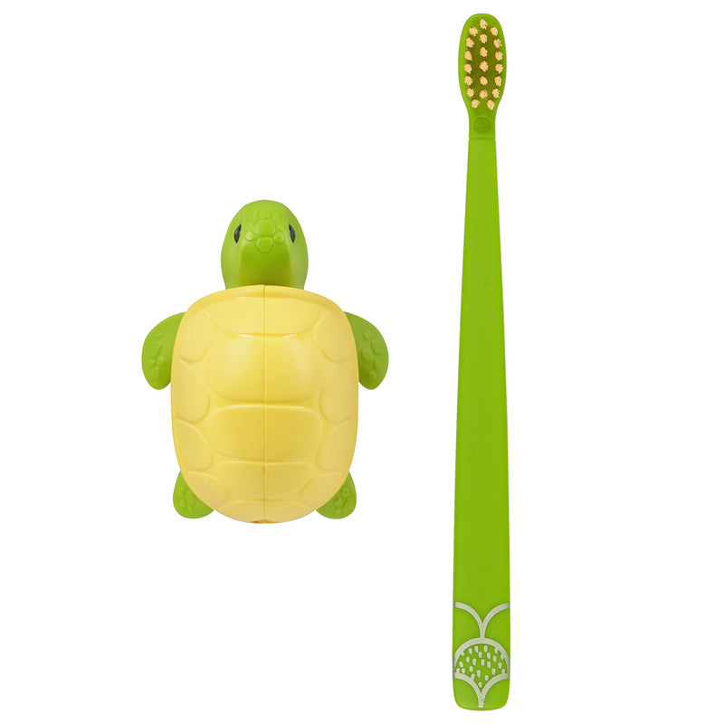 Flipper Fun Animal Turtle Toothbrush Cover and Toothbrush Combo Pack Flipper Yallatoys
