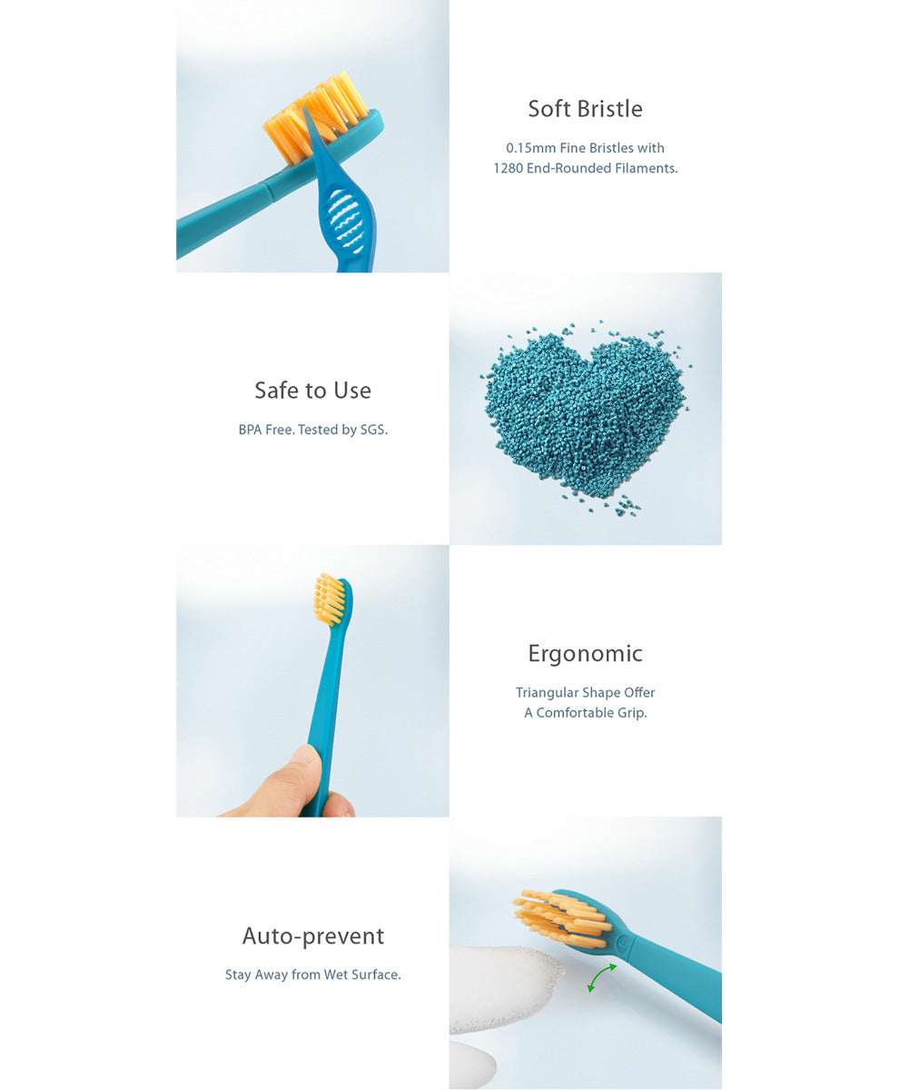 Flipper 2 Piece Twigo Toothbrush for Kids Orange and Blue Flipper Yallatoys