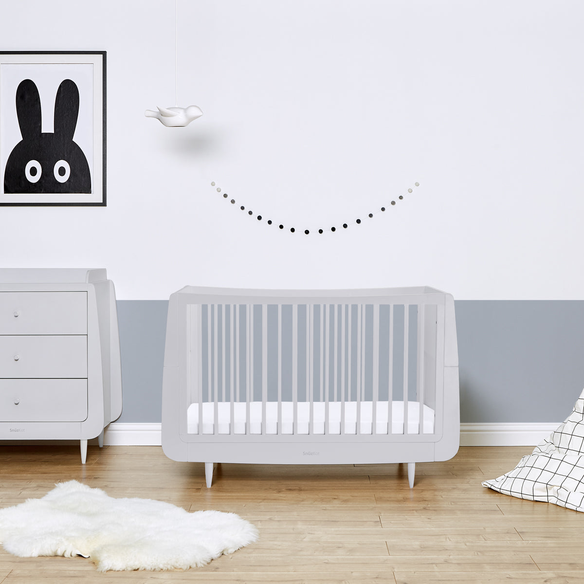 Snuz Kot Skandi Cot Bed Haze Grey Grey Snuz Yallatoys