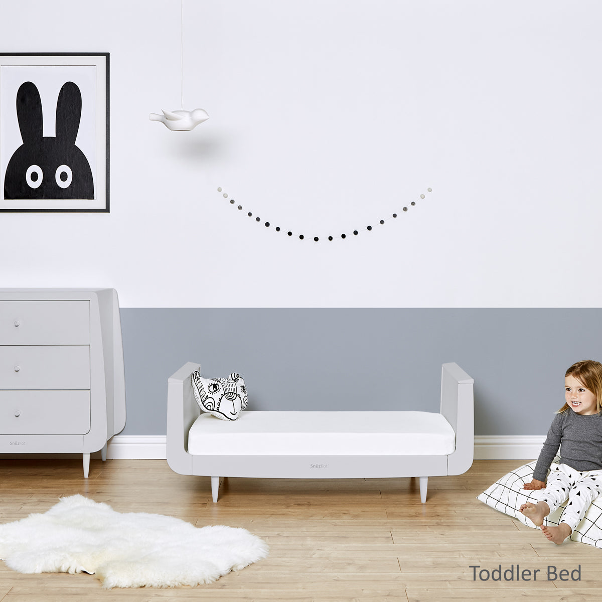 Snuz Kot Skandi Cot Bed Haze Grey Grey Snuz Yallatoys
