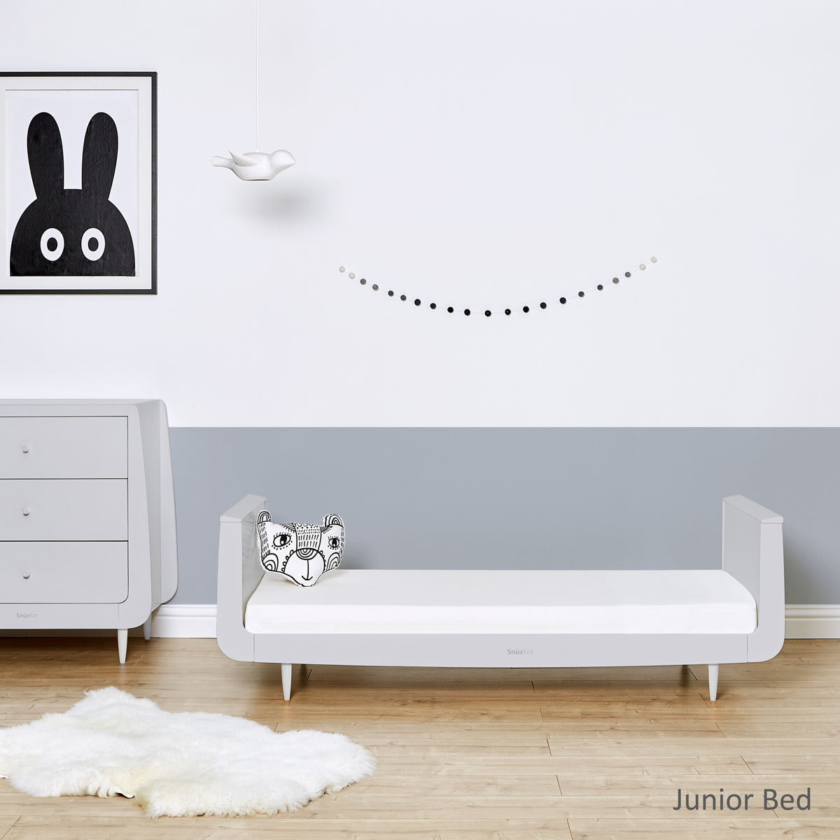 Snuz Kot Skandi Cot Bed Haze Grey Grey Snuz Yallatoys