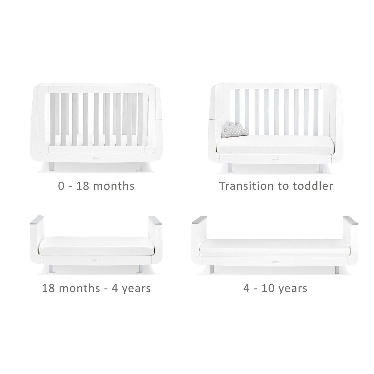 Snuz  Kot Mode Cot Bed Grey Snuz Yallatoys