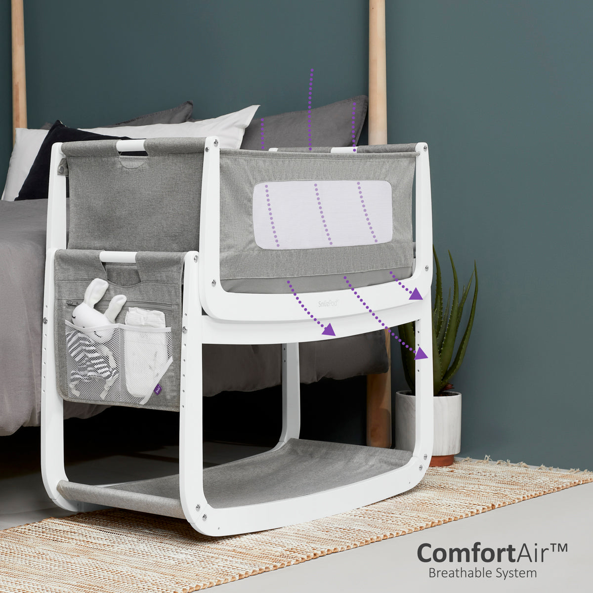 Snuz  Pod4 Bedside Crib Dusk Snuz Yallatoys