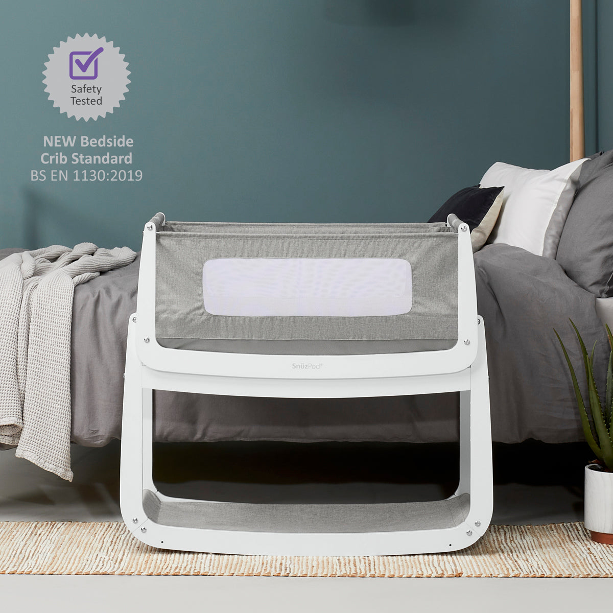 Snuz  Pod4 Bedside Crib Dusk Snuz Yallatoys