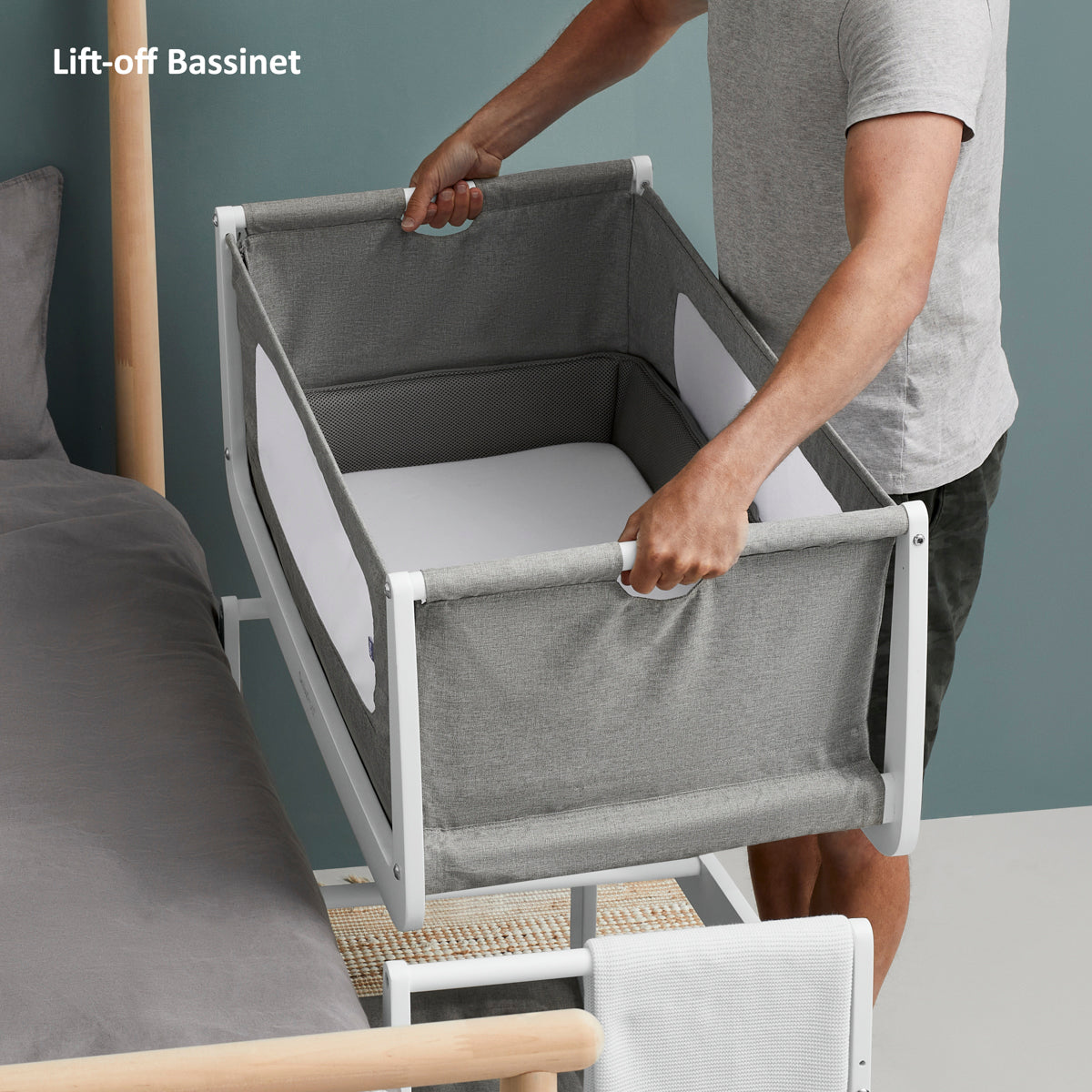 Snuz  Pod4 Bedside Crib Dusk Snuz Yallatoys