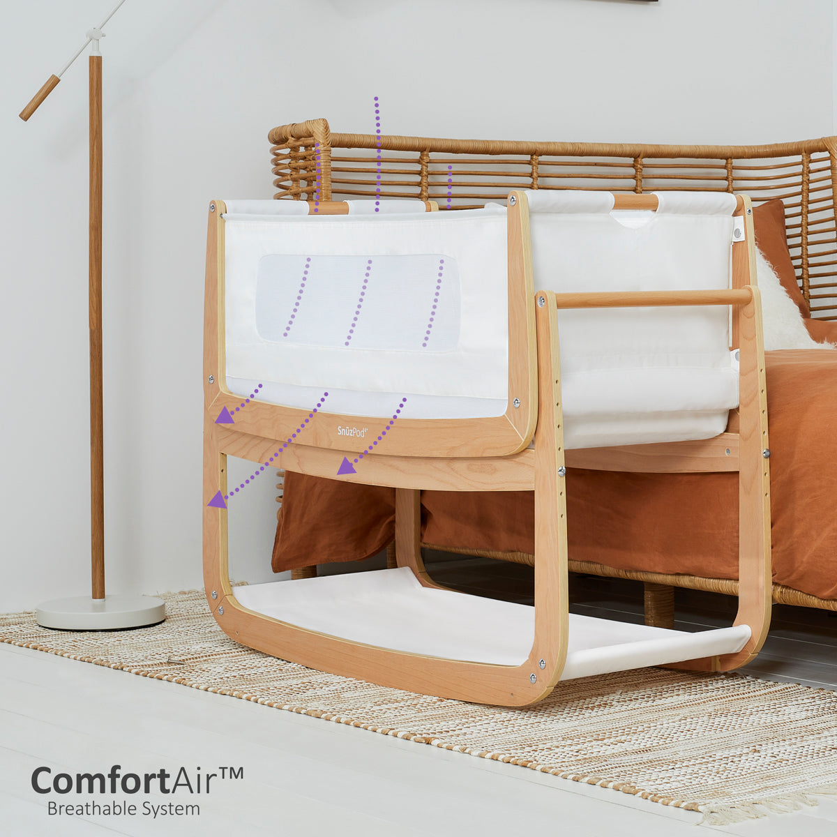 Snuz  Pod4 Bedside Crib Natural Snuz Yallatoys