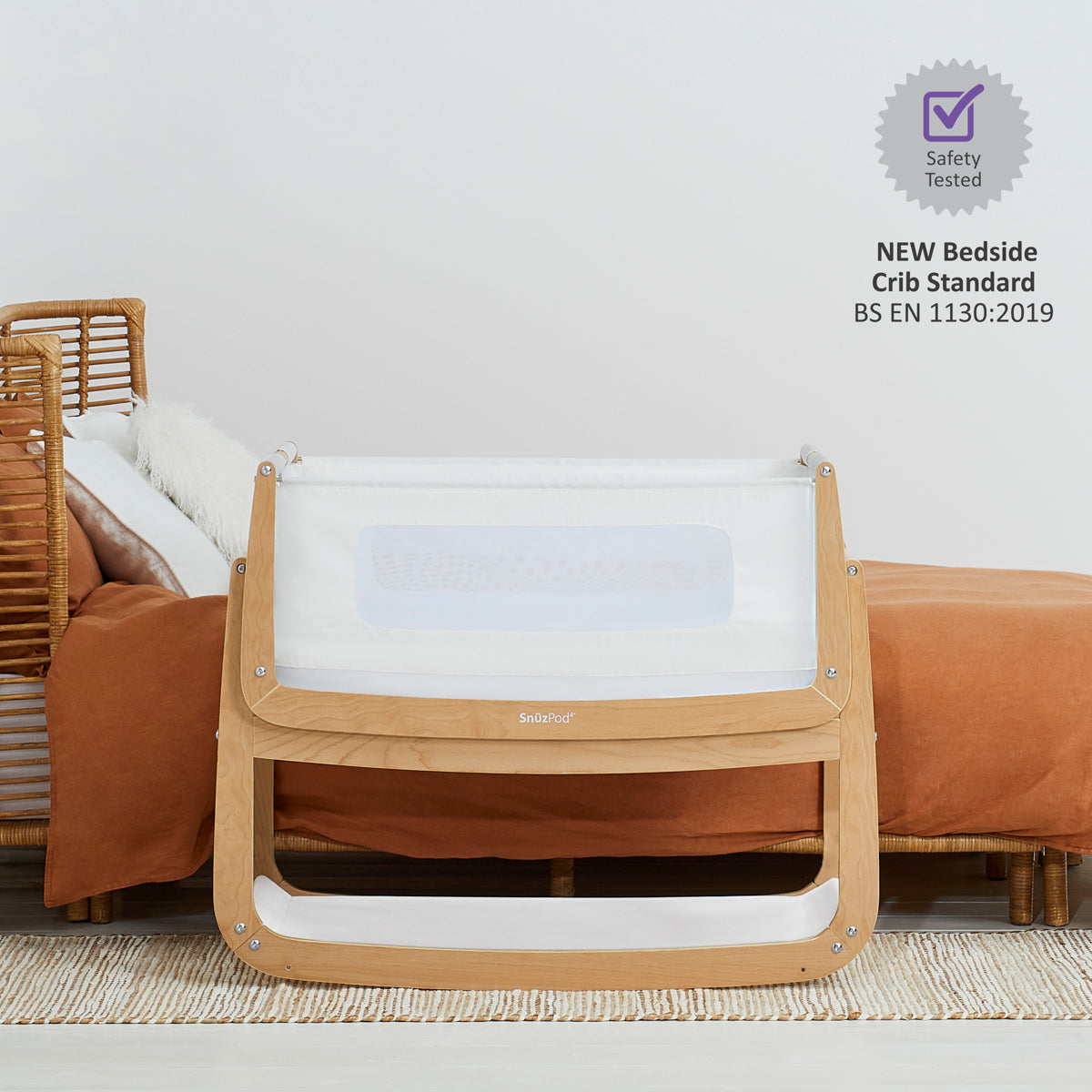 Snuz  Pod4 Bedside Crib Natural Snuz Yallatoys