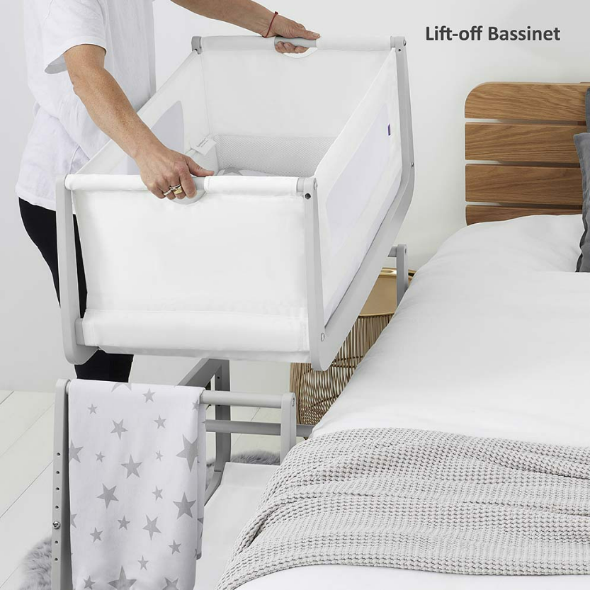Snuz  Pod4 Bedside Crib Haze Grey Snuz Yallatoys