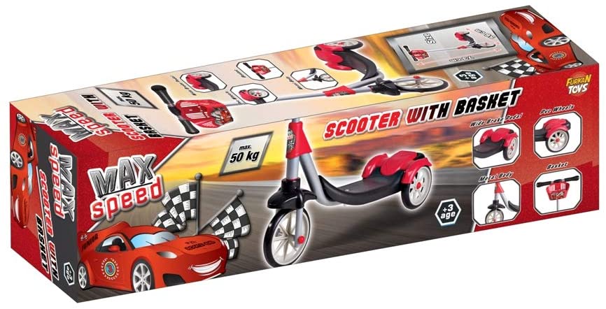 Buy Cool Wheels Scooter With Basket Speed Red | Yallatoys.com