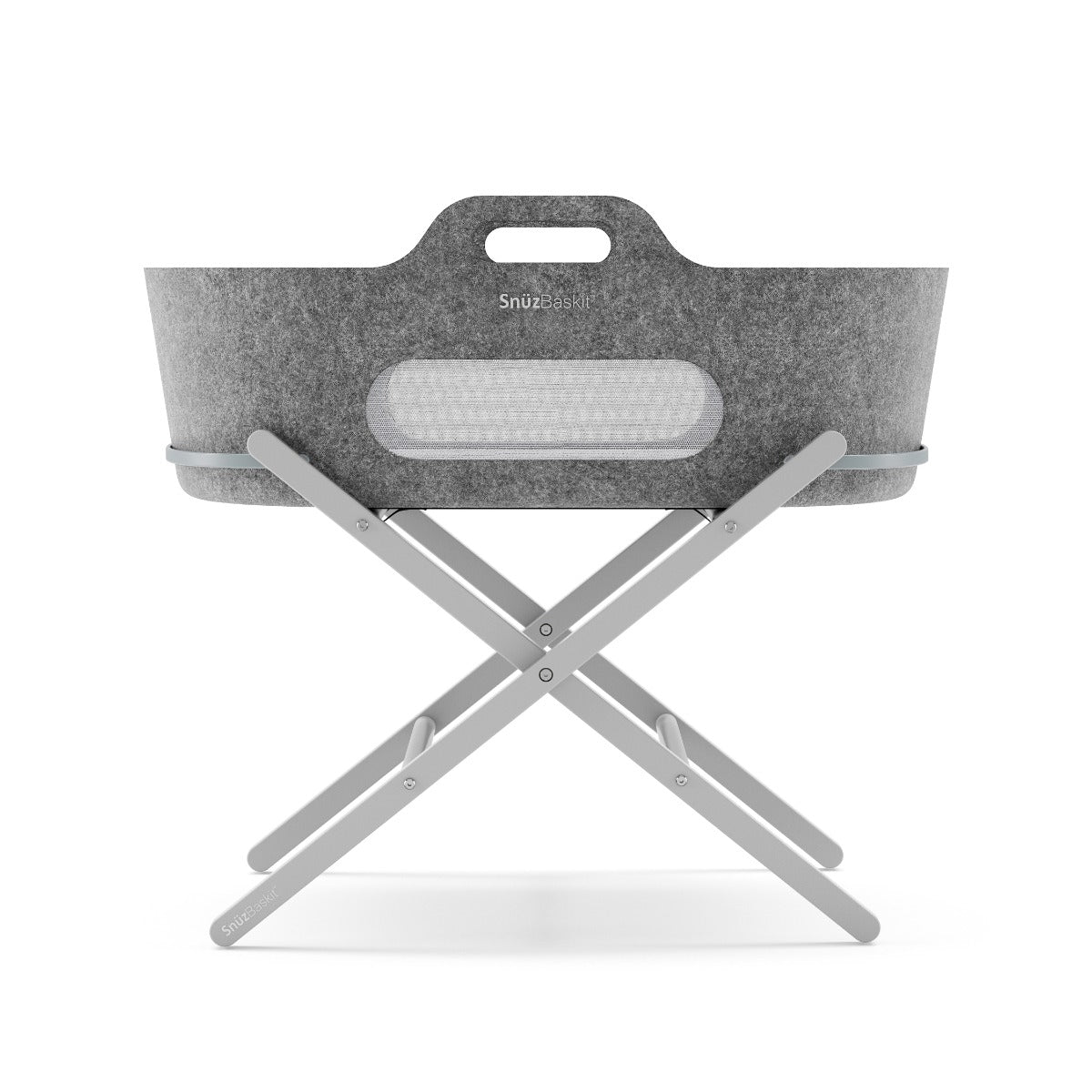 Snuz  Baskit Dark Grey Moses Basket & Dove Grey Stand Set Snuz Yallatoys