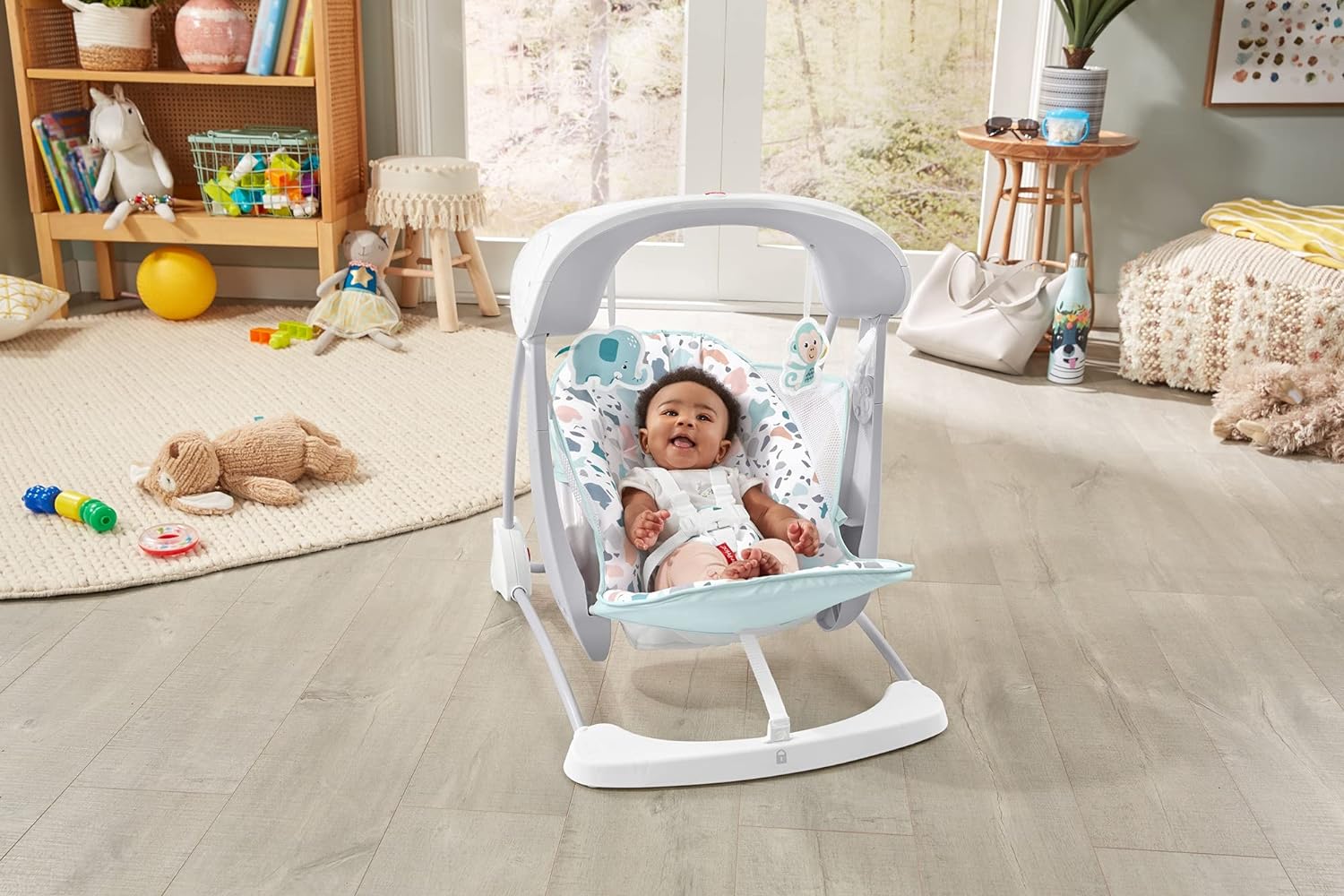 Fisher Price Deluxe Take Along Swing Pacific Pebble Portable Swing and Stationary Chair Fisherprice Yallatoys