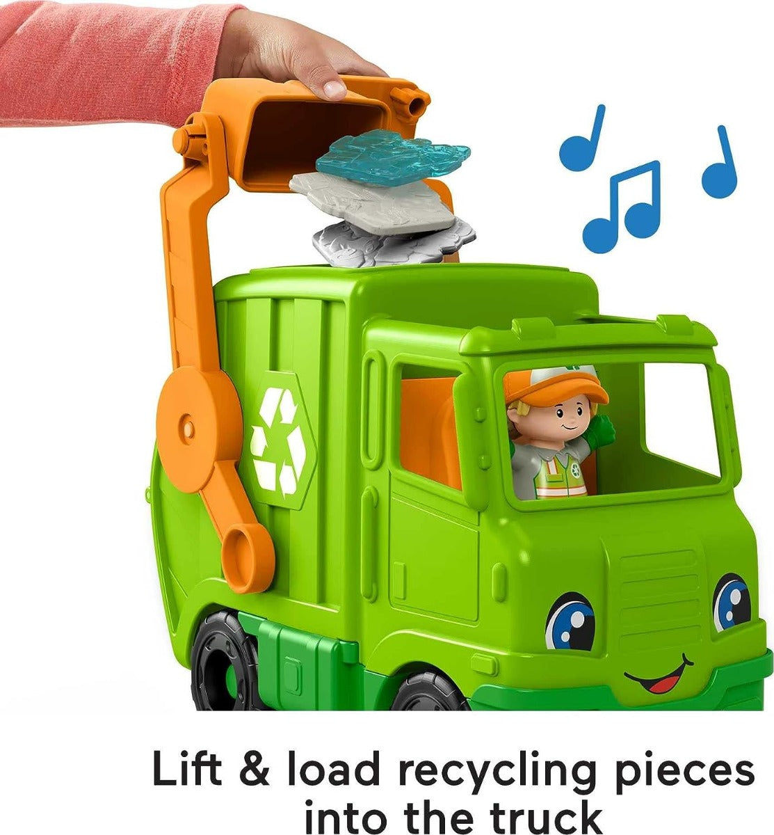 Buy Fisher Price Little People Musical Recycling Truck Garbage Vehicle with Figure | Yallatoys.com