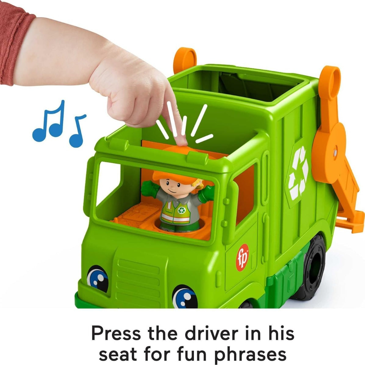 Buy Fisher Price Little People Musical Recycling Truck Garbage Vehicle with Figure | Yallatoys.com