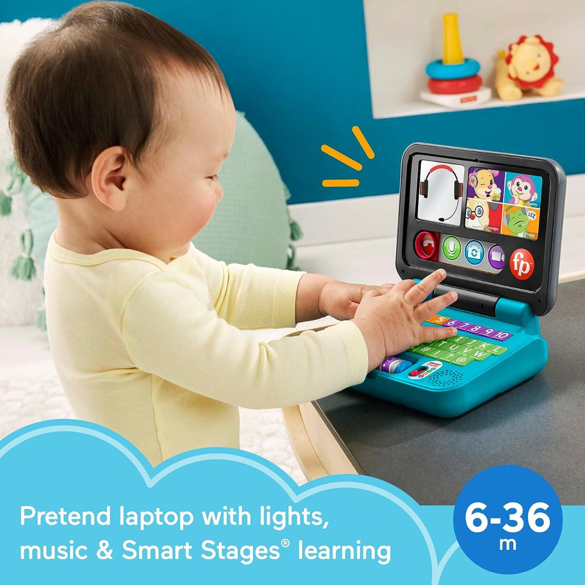 Buy Fisher Price Laugh & Learn Baby to Toddler Connect Laptop with Smart Stages | Yallatoys.com