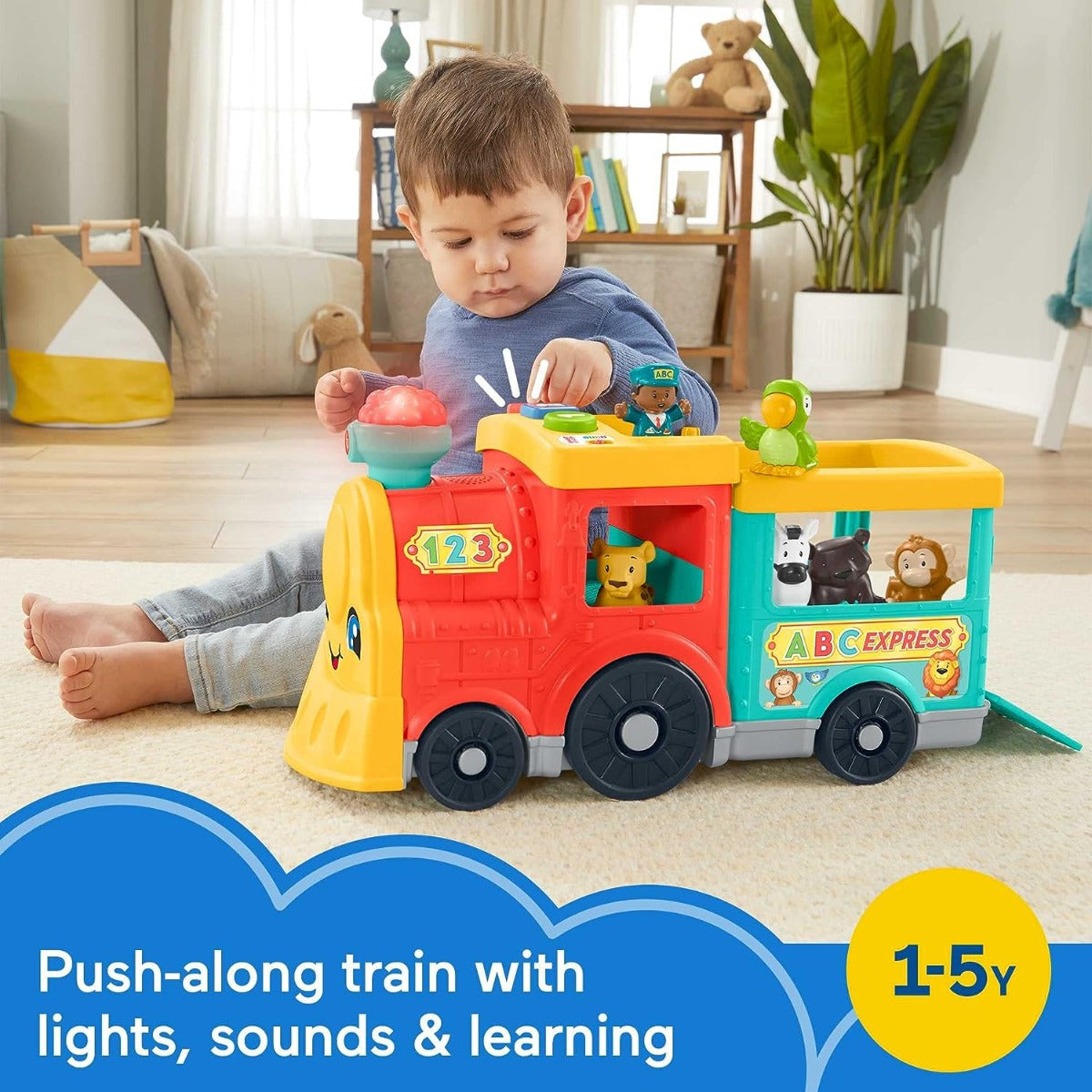 Buy Fisher Price Little People Toddler Learning Big ABC Animal Train with Smart Stages | Yallatoys.com