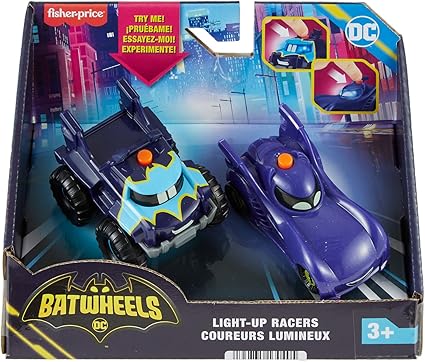 Buy Fisher Price Dc Batwheels Light Up 1:55 Scale Toy Cars 2 Pack | Yallatoys.com