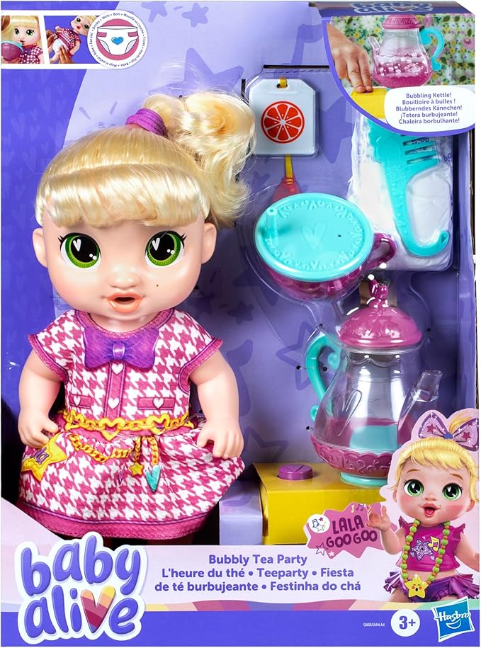 Buy Baby alive bubbly tea party lala googoo doll with teapot accessories 7 pcs | Yallatoys.com