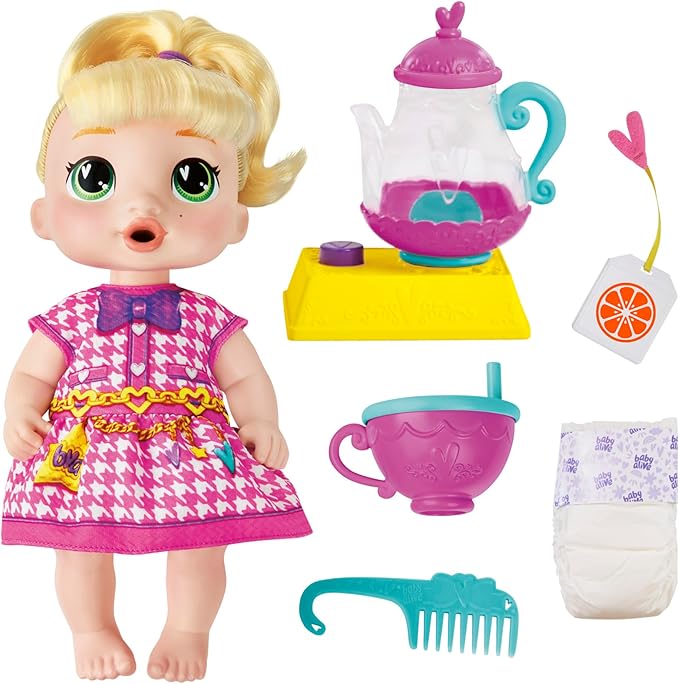 Buy Baby alive bubbly tea party lala googoo doll with teapot accessories 7 pcs | Yallatoys.com