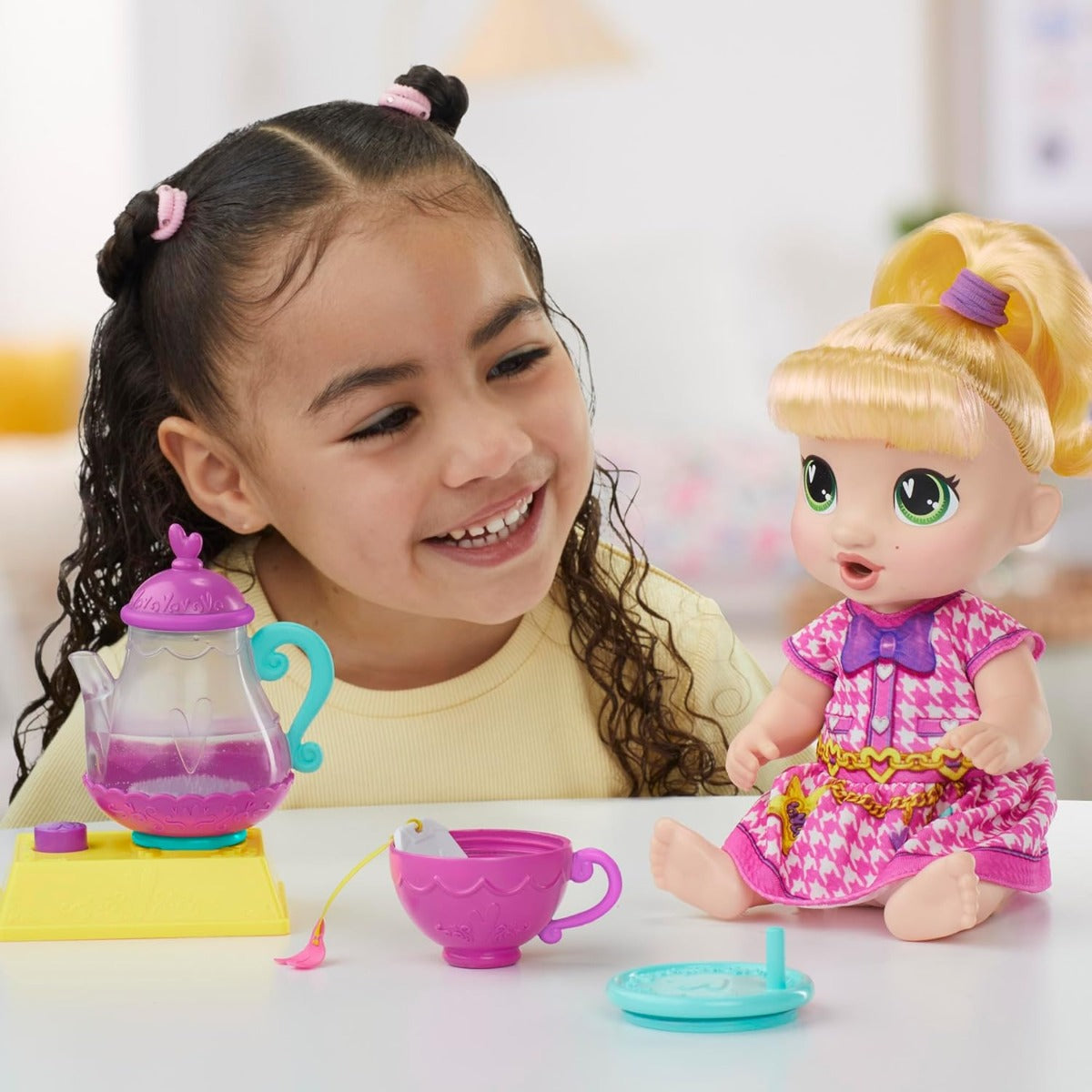Buy Baby alive bubbly tea party lala googoo doll with teapot accessories 7 pcs | Yallatoys.com