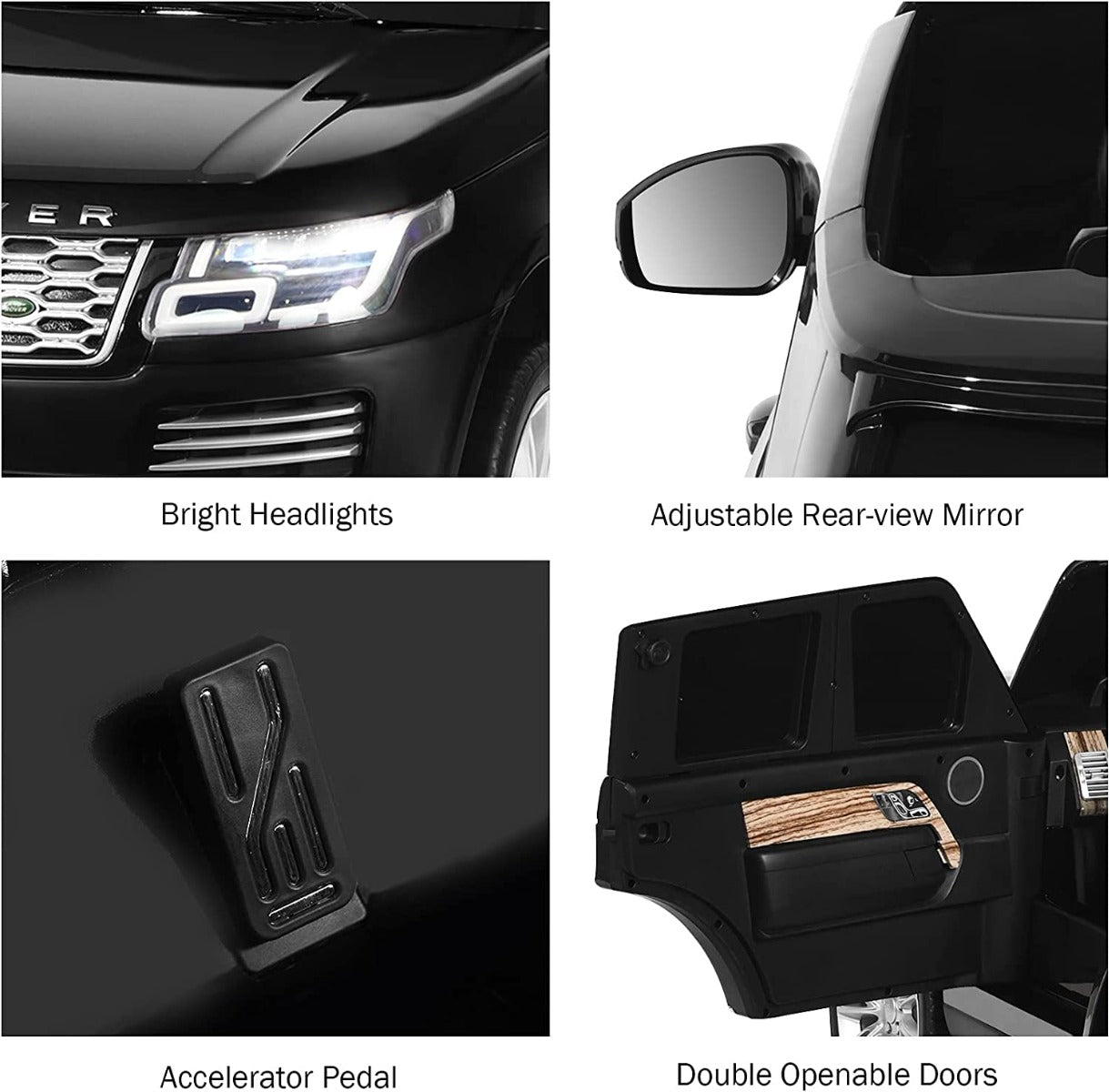 Buy Range Rover Remote Control 12V Battery Operated Ride On Car Black | Yallatoys.com