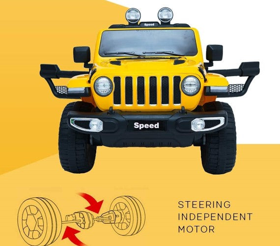 Buy Jeep Rubicon 12V Battery Operated Ride On Car Yellow | Yallatoys.com