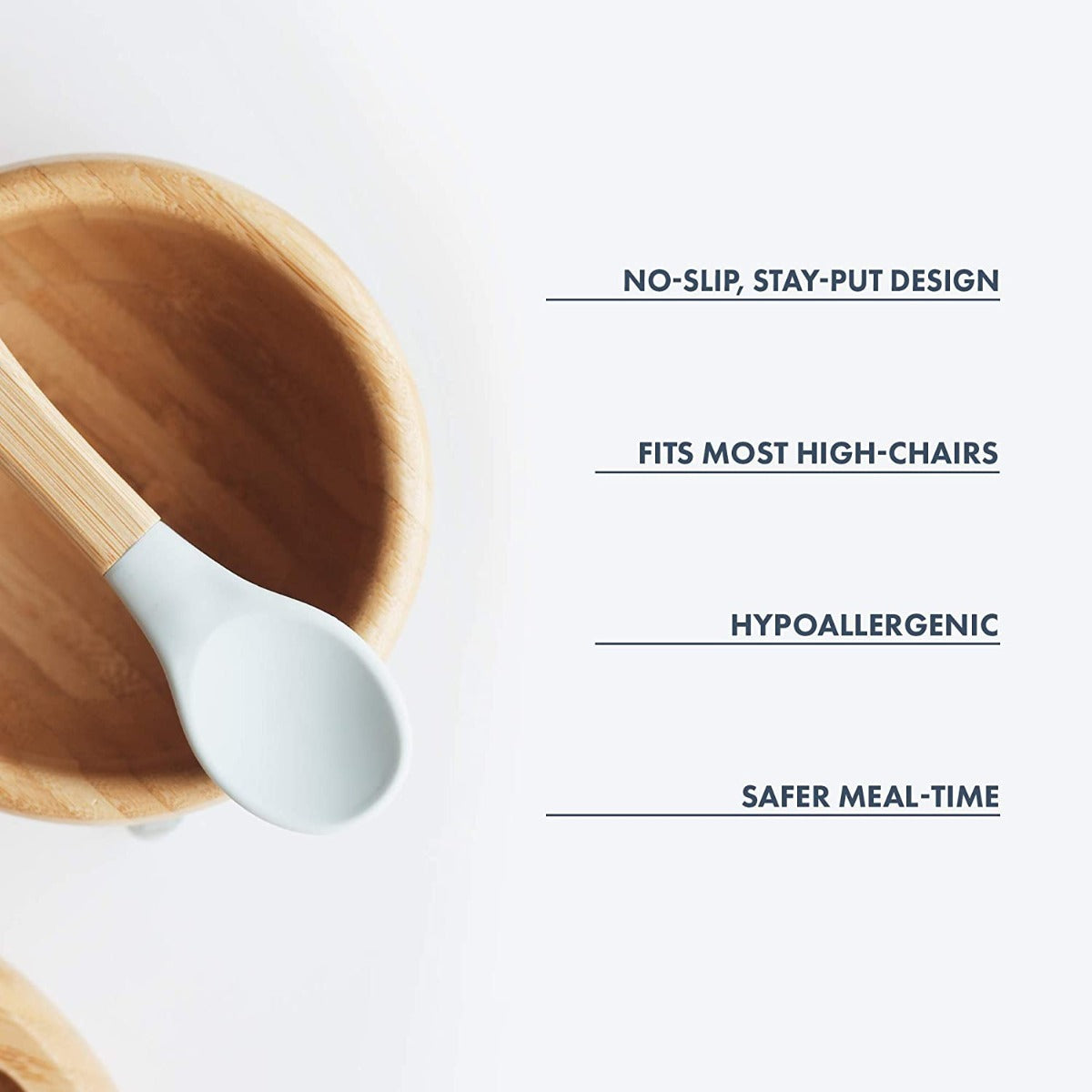 Avanchy Baby Bamboo Stay Put Suction Bowl + Spoon Gn Avanchy Yallatoys