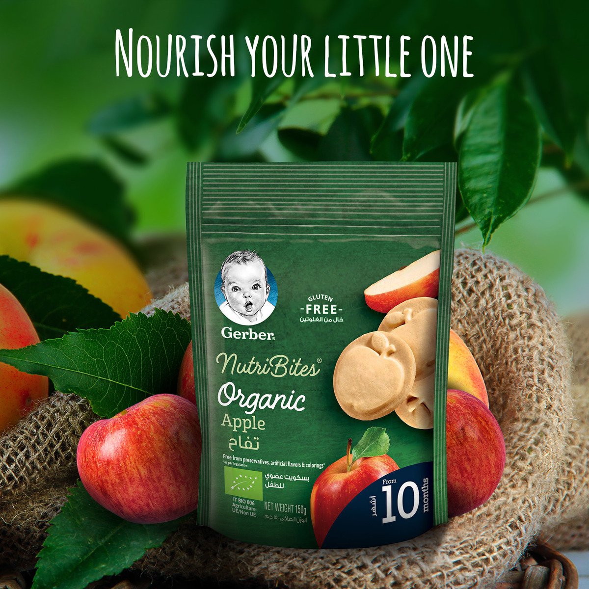 Gerber Apple Organic Biscuit 150gm Gerber Yallatoys