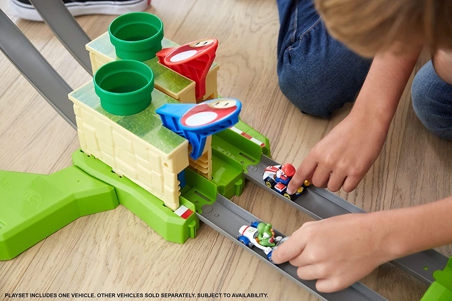 Buy Hot Wheels Mario Kart Circuit Lite Track Set with 1 Car | Yallatoys.com